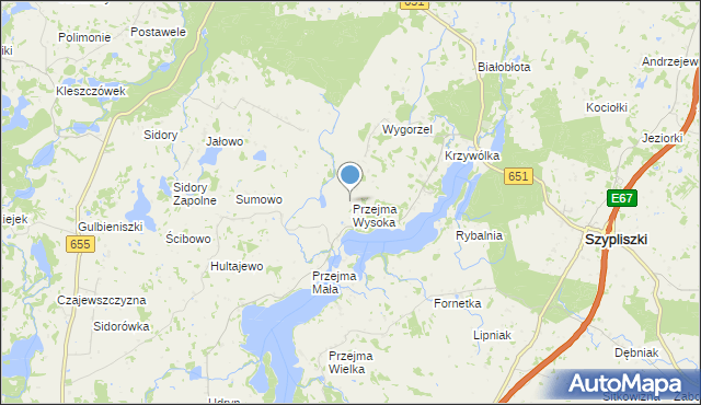 mapa Przejma Wysoka, Przejma Wysoka na mapie Targeo